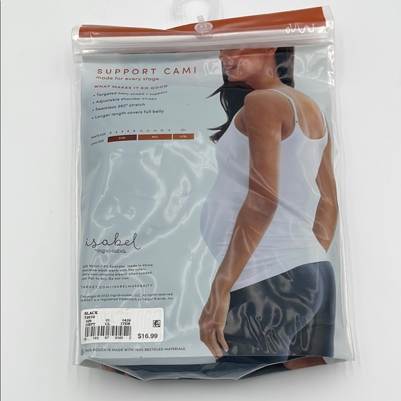 Isabel Maternity Support Cami in Black - Picture 2 of 4